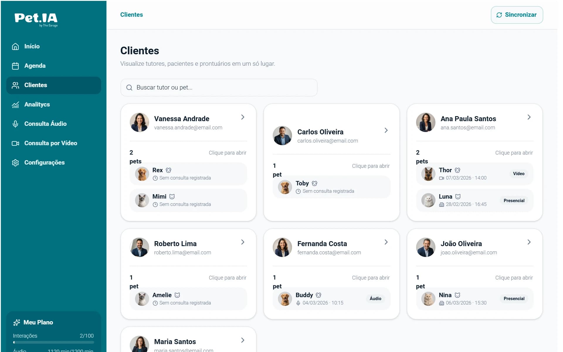 Lista de clientes