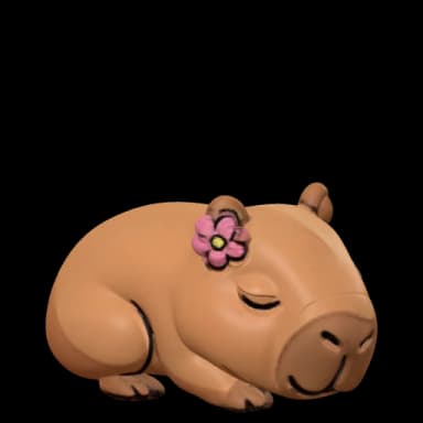 Cacá em 3D, pose dormindo
