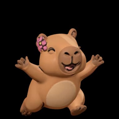 Cacá em 3D, pose pulando