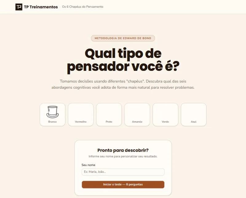 Tela inicial do quiz